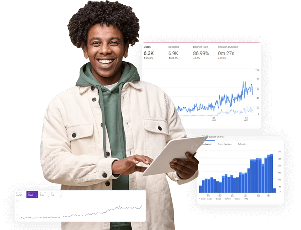 Man seeing SEO results